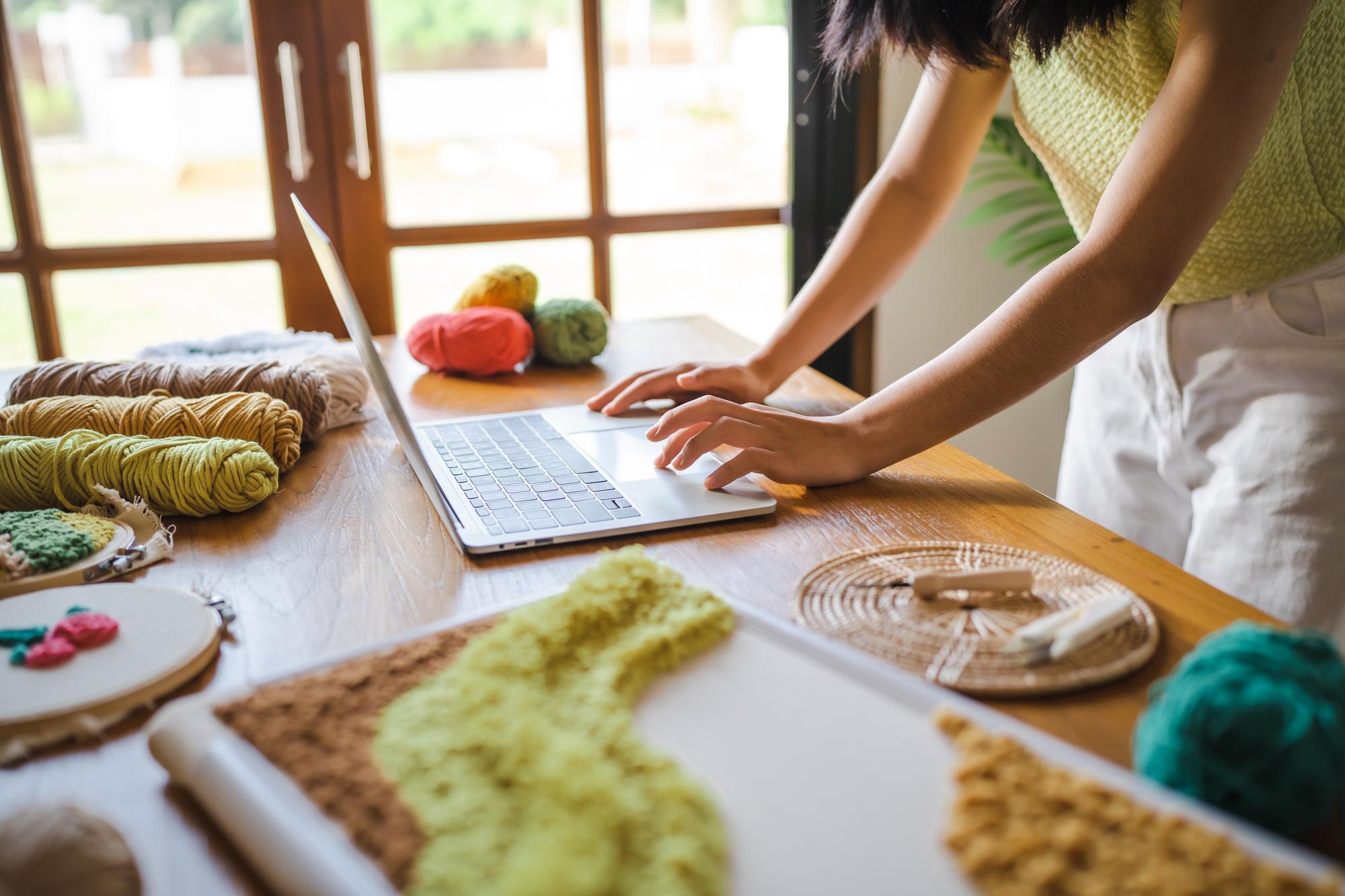 Consultation over a laptop with recipe notes
